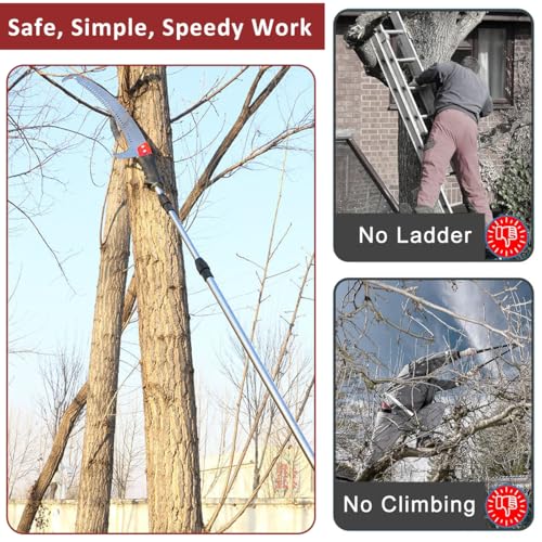 Optifit® Telescopic Manual Pruning Saw 9.8FT Extendable Stainless Steel Pole with Curved Hooked Blade Tree Pruner for Thick Branches 3 PCS Optifit® Telescopic Manual Pruning Saw 9.8FT Extendable Stainless Steel Pole with Curved Hooked Blade Tree Pruner for Thick Branches 3 PCS
